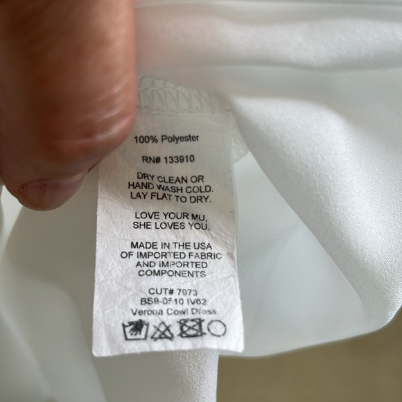 Show Me Your Mumu Verona Cowl Neck White Dress Sz S - Picture 8 of 10